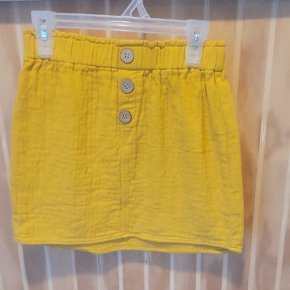 GB Girls Mustard Button Skirt